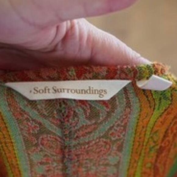 Soft Surroundings Embroidered Open Front Cardigan Multicolor Womens Size Small - Picture 7 of 9